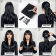 thumbnail image 6 of Gnmfd clip‑in seamless bangs with sideburns, hand‑woven synthetic hairpiece, long airy fringe, 4 pack, daily wear or events, 6 of 7