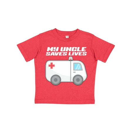 

Inktastic My Uncle Saves Lives- Ambulance Gift Toddler Boy or Toddler Girl T-Shirt