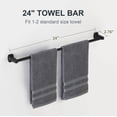 thumbnail image 5 of Mainstays Square Style Wall Mount Steel 24 inch Towel Holder Bar, Black Finish, Horizontal Orientation, 5 of 9