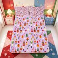 thumbnail image 5 of Manfei Elegant Christmas Animals King Sheets,Happy Xmas Bedding,4-Piece,1 Flat Sheet,1 Fitted Sheet and 2 Pillowcases, 5 of 6