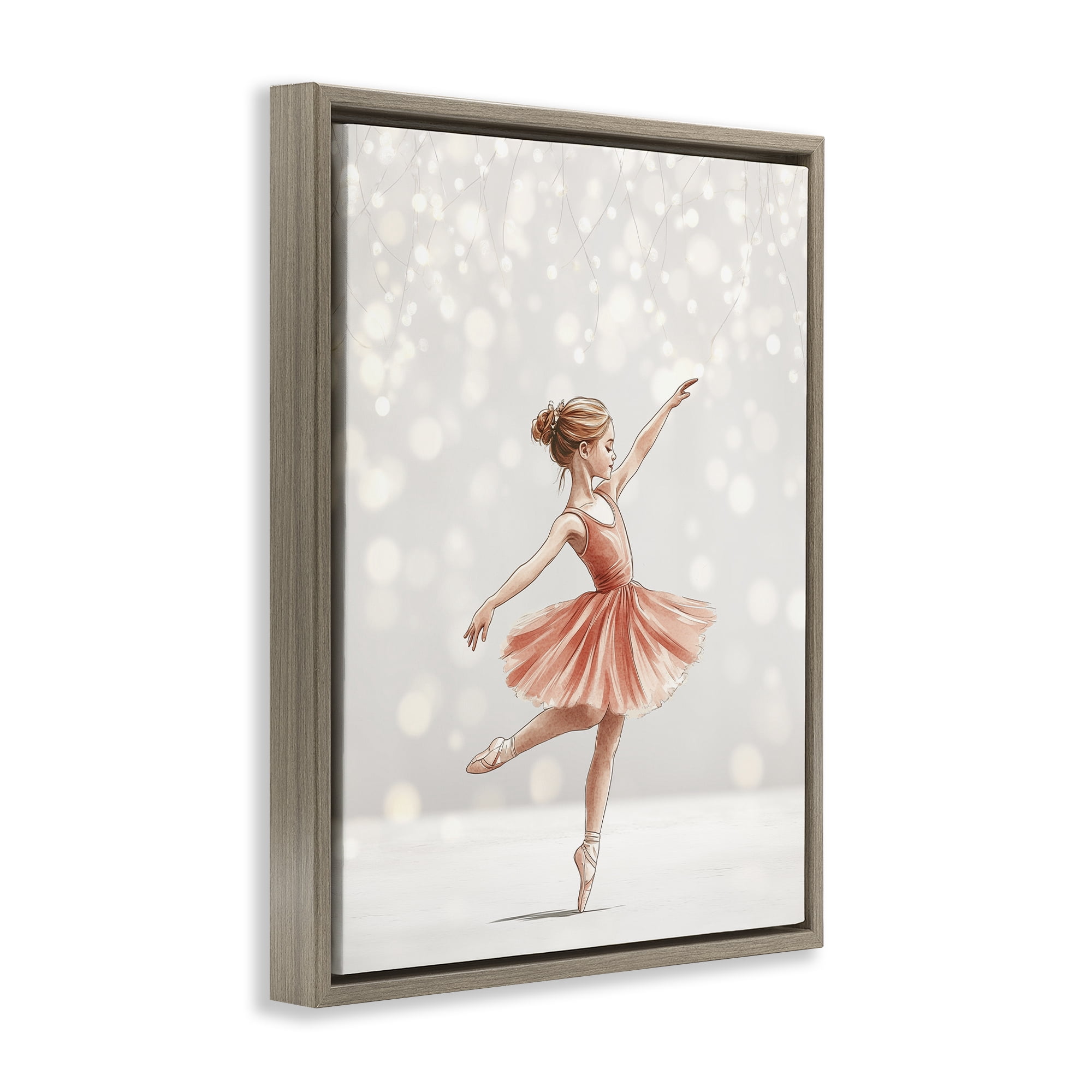 Stupell Industries Dancing In The Light Brown Framed Floater Canvas Wall Art, design by Christine Simpson Art