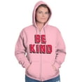 thumbnail image 4 of Be Kind Happy Peace Love Inspiring Zip Up Hoodie Men's Women's Brisco Brands M, 4 of 6