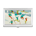 thumbnail image 1 of Winter Sport Skiing Colorful Illustration Business Card Holder Case Pocket Box Wallet, 1 of 3
