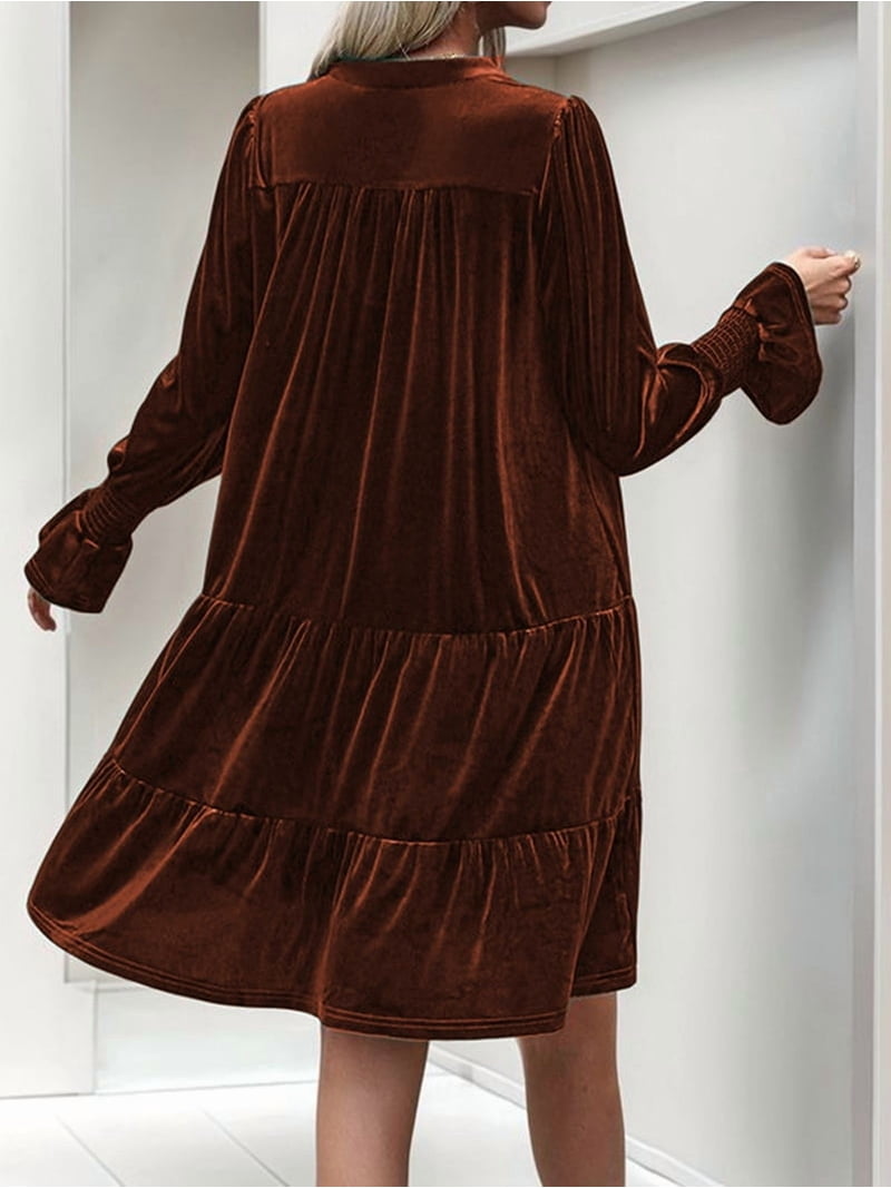 open lace back dress Dark Yellow Velvet Button Down Mini Dress – PinkBlush main image 0