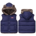thumbnail image 3 of GYRATEDREAM Toddler Boys Girls Hooded Puffer Vest Padded Warm Winter Jacket Lightweight Sleeveless Bear Ears Zipper Up Coat for 4-5Y Blue, 3 of 6