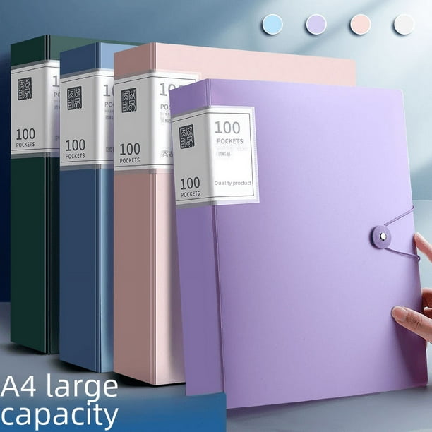 Carpeta de datos A4, transparente, para guardar documentos de examen, bolsa para clasificar archivos, clip para libros de colección de oficina