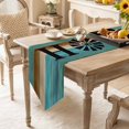 thumbnail image 2 of Vintage HOME Table Runner 90 Inches Long Retro Blue Brown Wood Grain Farm Windmill Table Runners for Dining Room Tabletop Dresser Scarf Home Party Banquet Wedding Holiday Decoration, 2 of 9