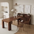thumbnail image 5 of 98.4'' Modern Extendable Dining Table, Multifunctional Farmhouse Kitchen Table Storage Space, Console Table Space Saving Dinette for Dining Room, Walnut, 5 of 7