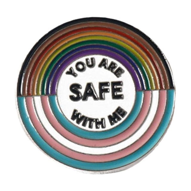 Alloy Pin You Are Safe with Me Pride Badge Butterfly Clasp Lot