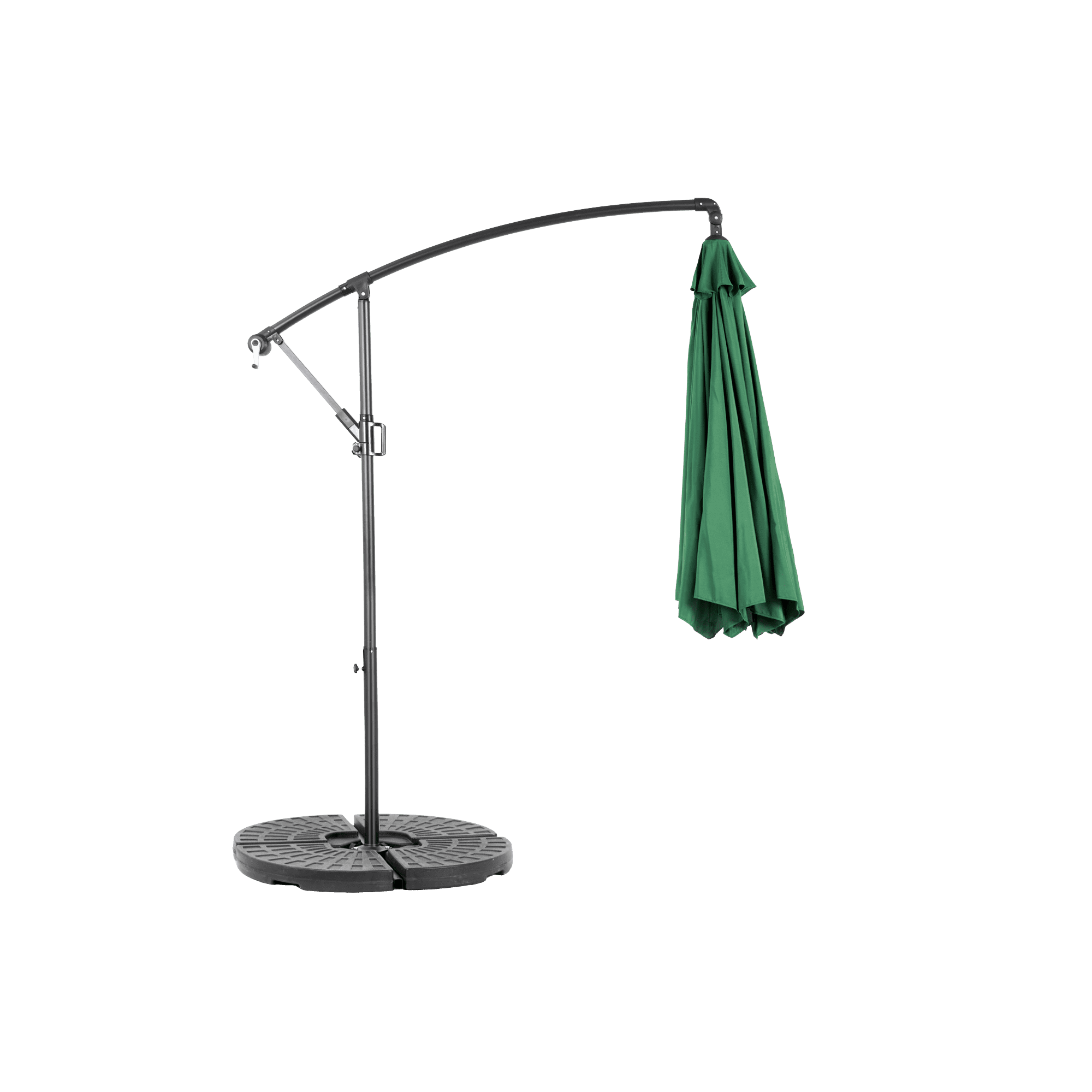 Leumius 10ft Outdoor Patio Umbrella,Outdoor Offset Cantilever Umbrella with 8 Sturdy Ribs and Easy Tilt Adjustment,Patio Market Umbrella for Pool Deck Porch Backyard Garden,Dark Green(No Base)