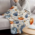 thumbnail image 3 of Fall Pumpkin Throw Blanket for Couch,Lightweight Flannel Fleece Blanket,Thanksgiving Autumn Daisy Rustic Leaves Beige Microfiber Plush All Season Decorative Blankets for Sofa Office Travel 40"x50", 3 of 9