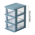 thumbnail image 6 of 3-Tier Desktop Drawer Organizer, 6.10x4.13x9.06in Transparent Plastic Storage Box, Dustproof Multi-Purpose Container for Office Cosmetics Stationery, Blue, 6 of 6