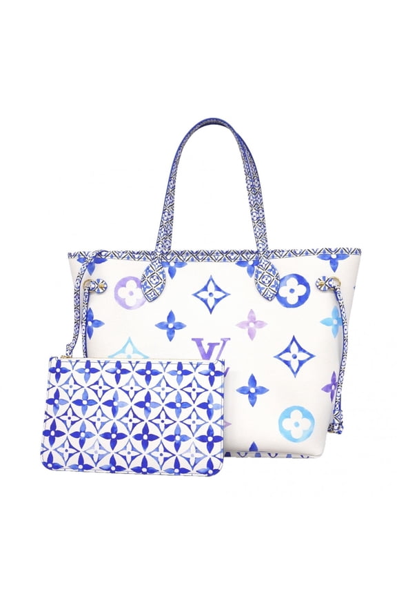 Pre-Owned Louis Vuitton LV by the Pool Neverfull MM Tote Bag M22979 Blue Women's
