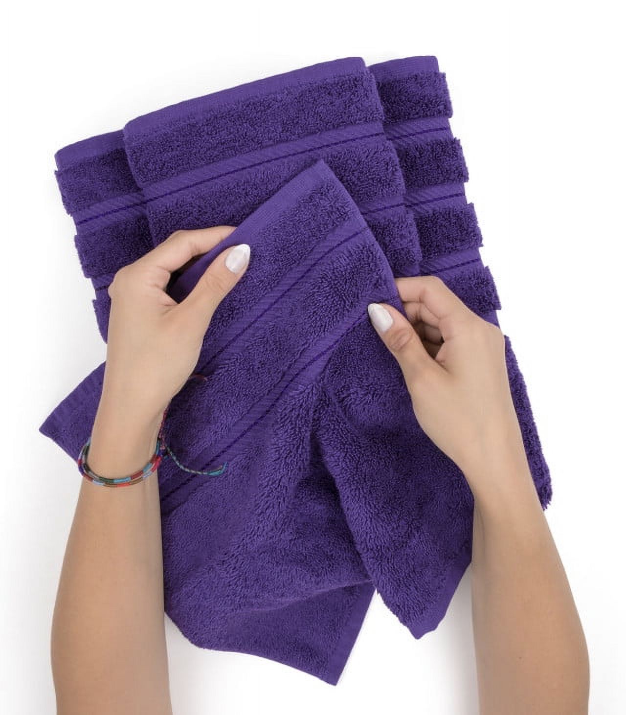American Soft Linen Turkish 6 Piece Towel Set, 100% Cotton Premium Soft Bathroom Towels, Purple