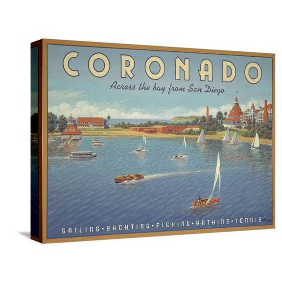 Art.com Coronado Beach Stretched Canvas Print Wall Art by Kerne Erickson, 16" x 12"