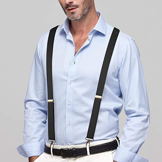Kufutee Men Suspenders Heavy Duty Big and Tall Adjustable Elastic Braces  for Work X-Back