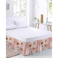 thumbnail image 3 of Pink Flower Bed Skirt King Size 16 Inch Drop, Floral Branch Leaves Gradients Vintage Adjustable Elastic Dust Ruffles Bedskirt for King Bed Wrap Around Pleated Mattress Frame Cover, 3 of 9