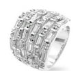 thumbnail image 1 of Precious Stars R07408R-C01-10 Bague Mode Multi-Rangée en Zircon Cubique Silvertone, 1 of 2