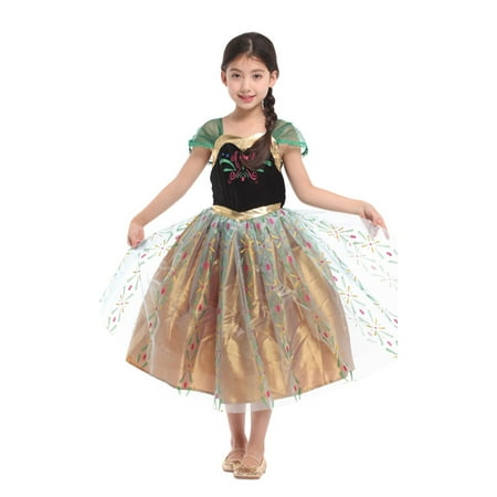 Girls' Snow Frosted Princess Anna Dress-Up Costume Set, L