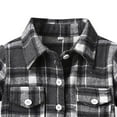 thumbnail image 4 of yocbz Baby Boys Flannel Plaid Jacket Boys Flannel Shirt Toddler Long Sleeve Button up Plaid Shirt Little Boys Kids Fall Casual Flannel Shacket Black,Size for 12-18 Months, 4 of 4