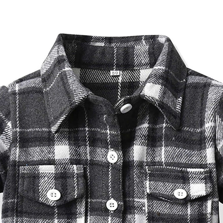 12 month black dress shirt Boys Long Sleeve Shirts Pure Cotton Button Down Plaid Shirt For Kids,Cotton 6-12 Months 12-24 Months 2t 3t 4t 5t 6t 7t 8t 9t Children 18-24 Months style-CTD403045A
