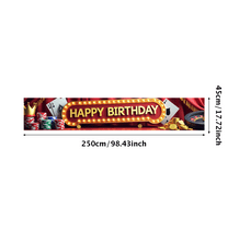 Illuminated Casino Themed Happy Birthday Banner Backdrop Background Party Decors Photography Props for Birthday Parties Casino Themed Events Photo Shoots and Celebrations