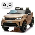 thumbnail image 1 of BeesClover Powered Electric Vehicle, 12V 2-Seater Licensed Land Rover Ride-On Car with LED Lights, Music & 3 Speed Options, Battery Powered Ride-On Truck Toy for Kids Ages 3-8, Champagne, 1 of 6
