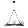 thumbnail image 2 of 8-Light 35'' Wide Modern Matt Black Chandelier Farmhouse Blown Glass Pendant For Living Room Dining Room, 2 of 8