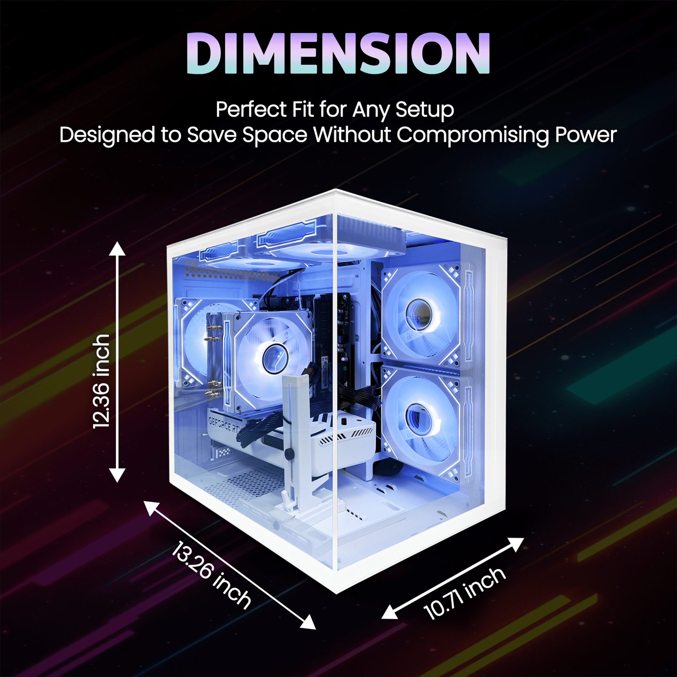 Suevery Gaming PC Desktop - AMD Ryzen 7 5700X, NVIDIA RTX 5060 8GB, 16GB DDR4, 1TB NVMe SSD, RGB lighting, Wi-Fi 6, White