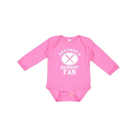 

Inktastic Baseball Brothers Biggest Fan Gift Baby Boy or Baby Girl Long Sleeve Bodysuit