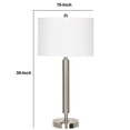 thumbnail image 5 of Benjara Metal Table Lamp with Fabric Drum Shade- White and Silver, 5 of 7