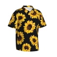 thumbnail image 2 of Bixox Men's Hawaiian Shirts Men's Sunflower Print Short-Sleeve Shirt-Small, 2 of 8
