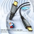 thumbnail image 3 of USB C  Cable, PD100W 20V 5A Fast Charging Type C To Type C Cable, 20Gbps High Speed Transfer 8K 60Hz HD Display Type C Braided Data Cable For IOS Phone 15 Series For, 3 of 8
