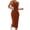 Orange, variant on Summer Dress Fashion Slim Halterneck Sleeveless Ribbed Long Dress Casual Bodycon Dress