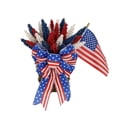 thumbnail image 6 of Red White Blue Patriotic Wreath With Bow Independence Day Star Decor Wreath, Fourth Of July Front Porch Door Wreath Summer Wall Hanging Ornament Charming Festive Door Decor, 15.8in, B, 6 of 6