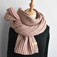 thumbnail image 3 of Yuanlong Winter Scarves Merry Christmas Solid Long Ribbed Knitted Scarf Holiday Thermal Neckwear Comfort Neck Gaiter Pink, 3 of 5