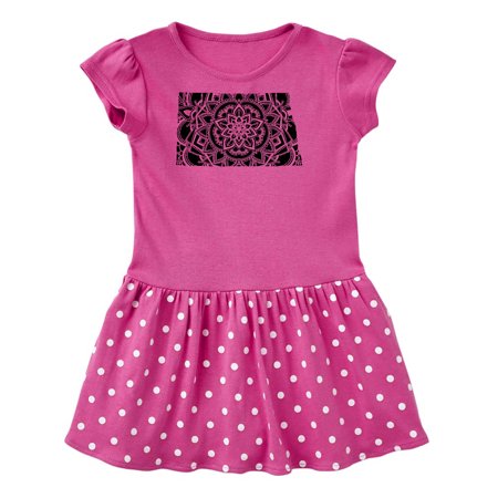 

Inktastic North Dakota Silhouette Mandala Gift Toddler Girl Dress