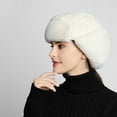 thumbnail image 2 of 1PC Hat White Polyester Ladies Winter Plush Fake Thick Hat Ear Protectors Warm Plush Hat, 2 of 8