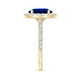 thumbnail image 4 of ANGARA Lab Grown 3.3 Ct Sapphire Ring with Lab Diamond Accents for Women in 14K Yellow Gold (Size-10x8mm) | September Birthstone, Anniversary, Jewelry Gift for Women | Lab-Grown Blue Sapphire Ring, 4 of 8