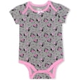 thumbnail image 2 of Minnie Mouse Girls 4 Pack Character Onesie With Stickers, Infant, 2 of 6