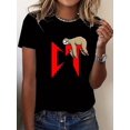 thumbnail image 1 of Y2K-Inspired Sloth Cartoon Graphic Tee - Comfy Stretch Crew Neck T-Shirt for Women, Perfect for Casual Wear & Sports, 1 of 6