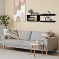 thumbnail image 2 of Sorbus Floating Shelves for Wall Set of 3 - Bathroom Shelves for Wall Storage, Over Toilet, Bedroom, Farmhouse, Wall Decor - 2 Floating Shelves with Invisible Brackets & 1 Rectangular Box, 2 of 7