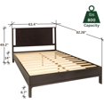 thumbnail image 5 of Christian 49" Platform Bed Frame Queen with Headboard, Rustic, Solid Wood, Black, 5 of 15