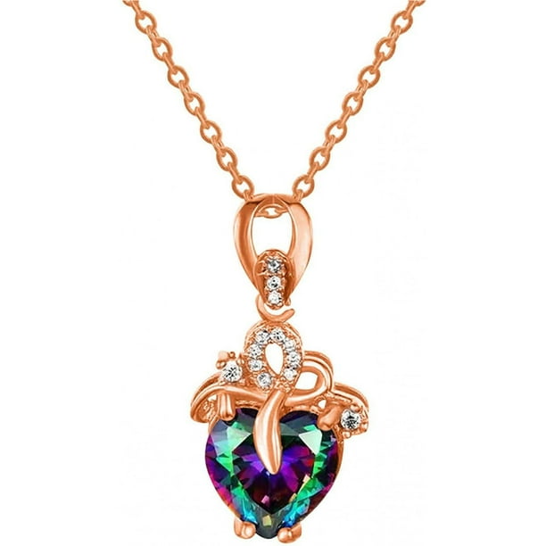 Ganfancp Colgante En Forma de Corazón Collar de Diamantes Mujeres Cristales Collares Día de Aniversario Cumpleaños Día de San Valentín Joyería Regalos para Novia Ofertas y Liquidaciones 1 Collar