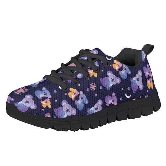 Chririnla Girls Boys Cartoon Shoes Kids Athletic Shoes with Koala Print Tennis Running Shoe Size 4 Lace Up Sneakers Indoor/Outdoor Lightweight