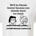 thumbnail image 3 of Peanuts - Friends Forever  - Juniors Cropped Cotton Blend T-Shirt, 3 of 6