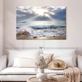 thumbnail image 2 of Elephant Stock Ocean At Sunrise Wall Art - Horizontal Canvas Wall Art - Living Room Wall Decor - Beach Canvas - Beige And Blue Decor - 48" x 32", 2 of 8