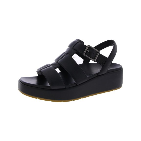 Vionic Womens Delano Leather Strappy Wedge Sandals