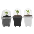 thumbnail image 3 of CPAN 10 pcs Plant Nursery Pots With Humidity Dome Small Plastic Square Flower Pot, 3 of 7