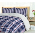 thumbnail image 5 of Ambesonne Checkered Duvet Cover Sets, Vibrant Classical, 2-Queen, Maroon Royal Blue White, 5 of 7